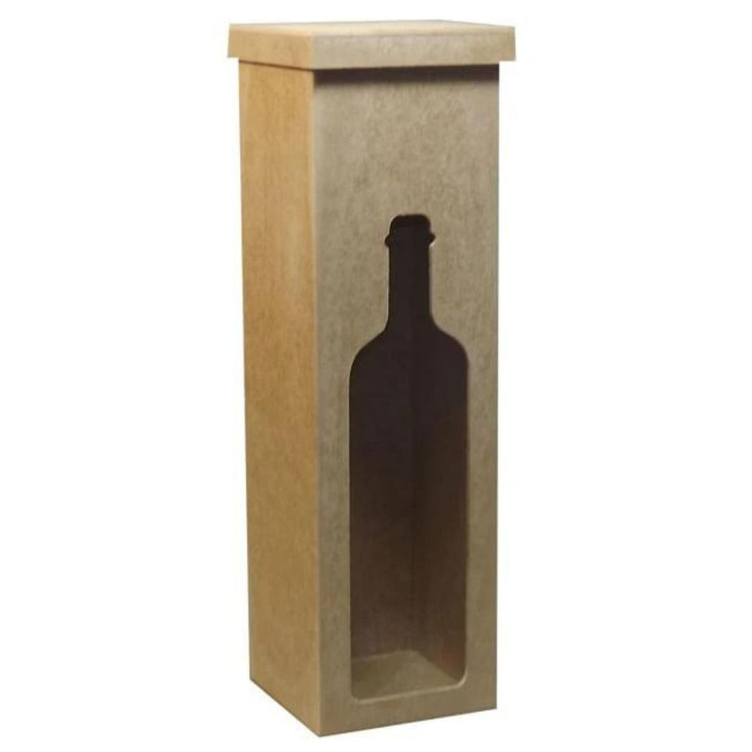 Caixa para Vinho em MDF 10x10x35,5cm Vazada - Palácio da Arte