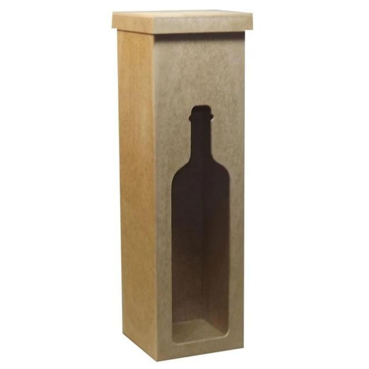 Caixa para Vinho em MDF 10x10x35,5cm Vazada - Palácio da Arte