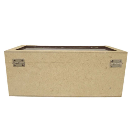 Caixa Porta Caneca com Vidro em MDF 10x11x23,5cm para 2 Unidades - Palácio da Arte