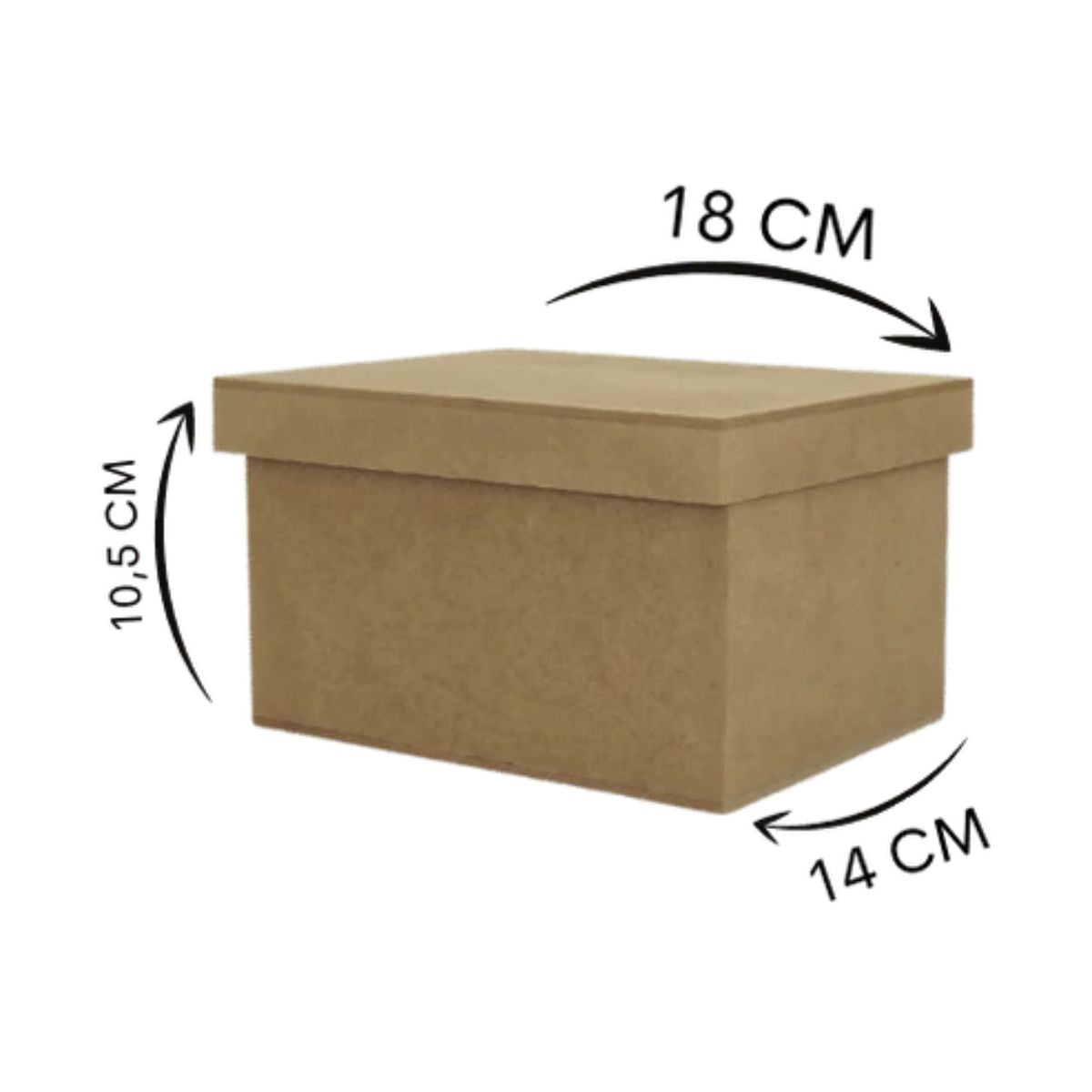 Caixa Tampa de Sapato Retangular em MDF 17x13x10cm Lisa - Palácio da Arte