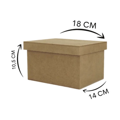 Caixa Tampa de Sapato Retangular em MDF 17x13x10cm Lisa - Palácio da Arte