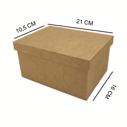 Caixa Tampa de Sapato Retangular em MDF 20x15x10cm Lisa - Palácio da Arte