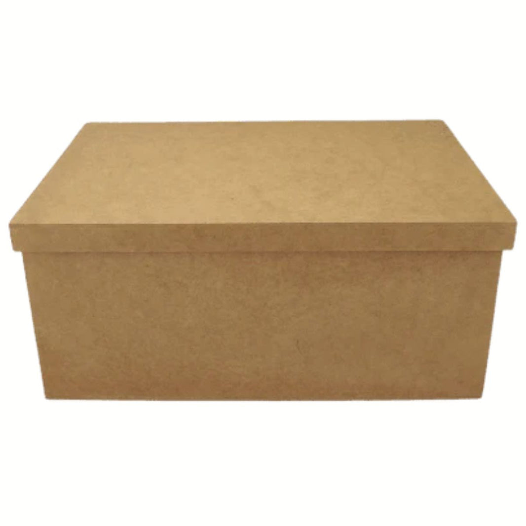 Caixa Tampa de Sapato Retangular em MDF 35x25x15cm Lisa - Palácio da Arte
