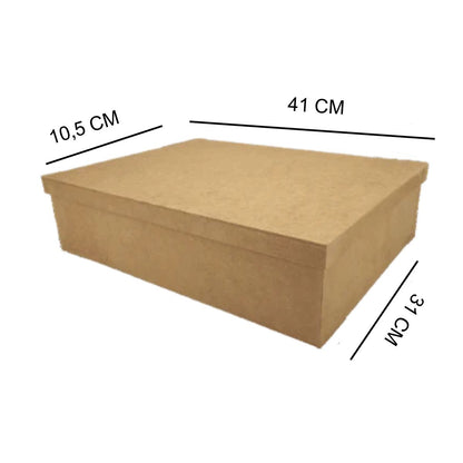Caixa Tampa de Sapato Retangular em MDF 40x30x10cm Lisa - Palácio da Arte