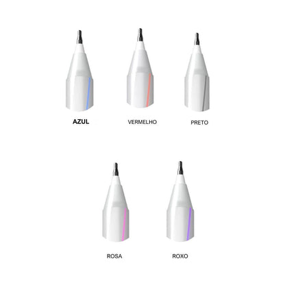 Caneta Cis Spiro Clean Esferográfica Kit com 5 cores Ponta Agulha 0.7mm - Palácio da Arte