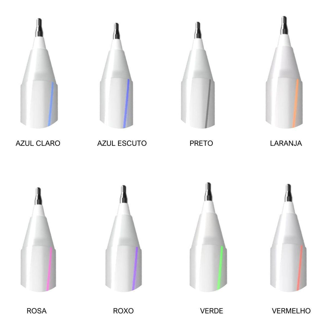 Caneta Cis Spiro Clean Esferográfica kit com 8 cores Ponta Agulha 0.7mm - Palácio da Arte