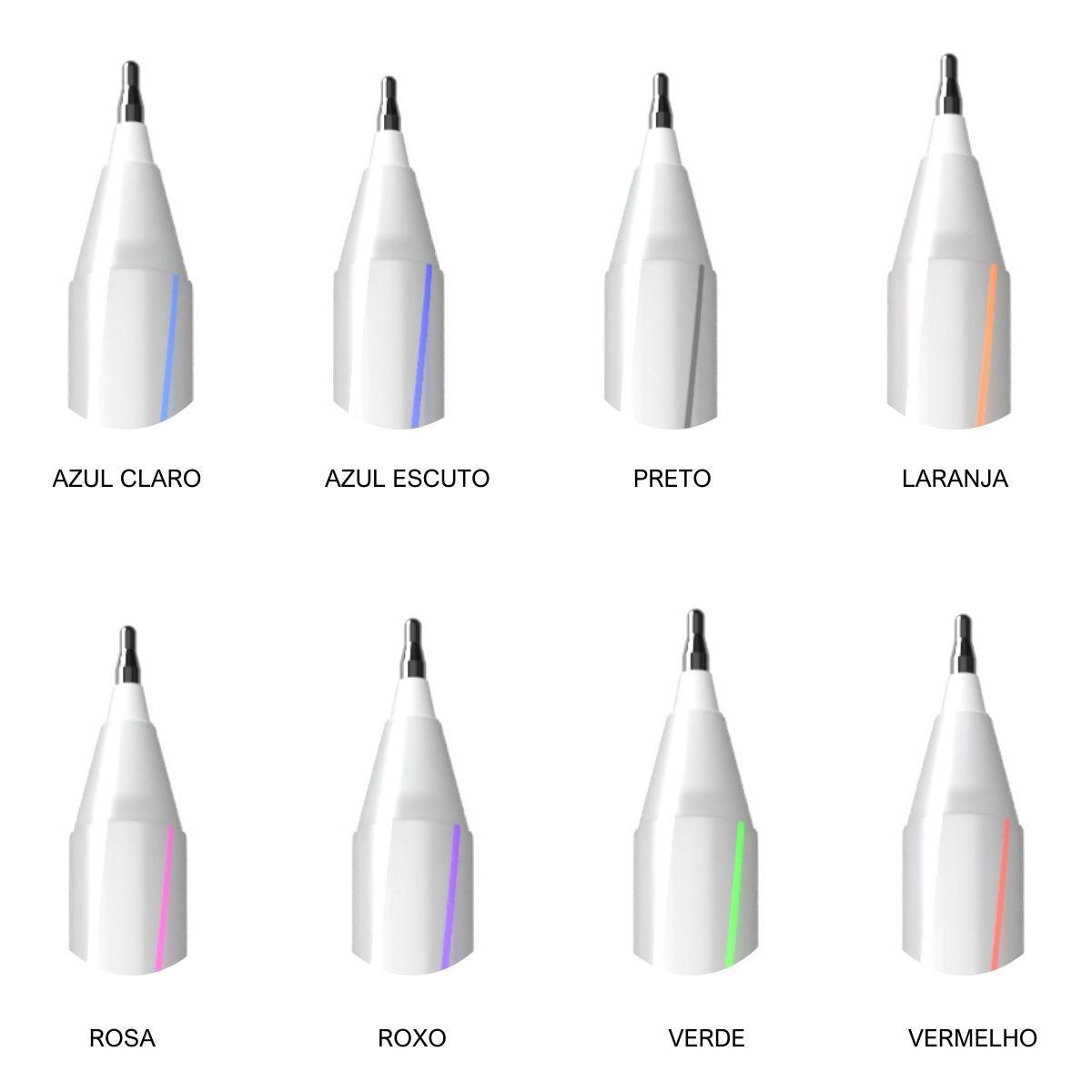 Caneta Cis Spiro Clean Esferográfica kit com 8 cores Ponta Agulha 0.7mm - Palácio da Arte