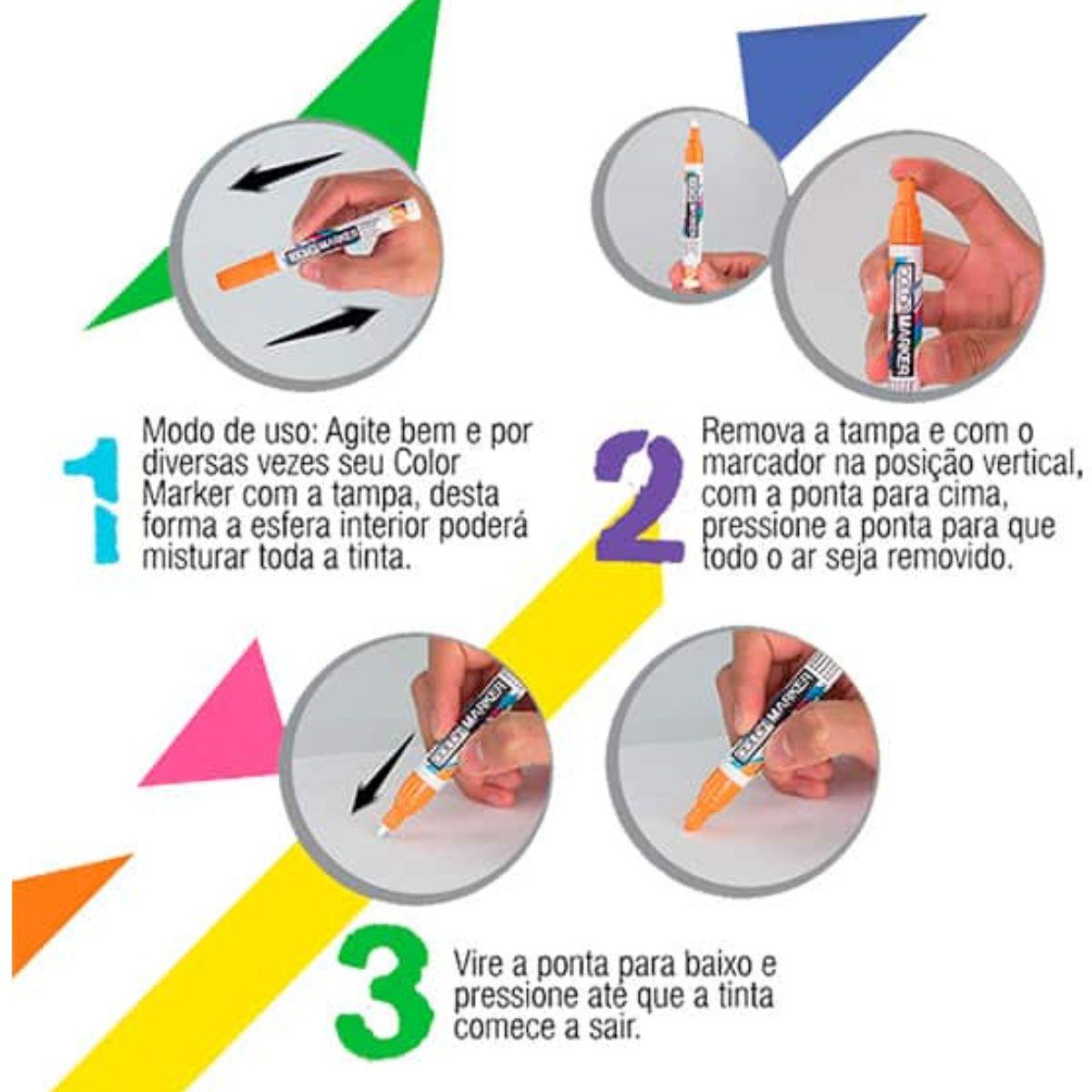 Caneta Marcador Color Marker Acrilex Multiuso à Base de Água - Palácio da Arte