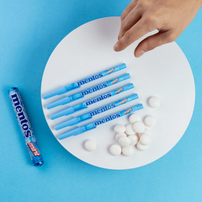 Caneta Mentos Esferográfica Azul 07 Pop Compactor com 2 unidades - Palácio da Arte