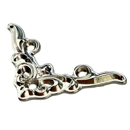 Cantoneira Elegante em Metal Niquel M 3,5x3,5cm Kit com 2 peças - Palácio da Arte