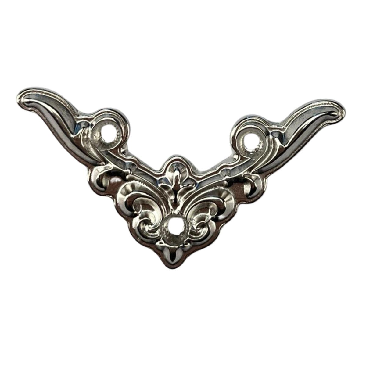 Cantoneira Elegante em Metal Niquel M 3,5x3,5cm Kit com 2 peças - Palácio da Arte