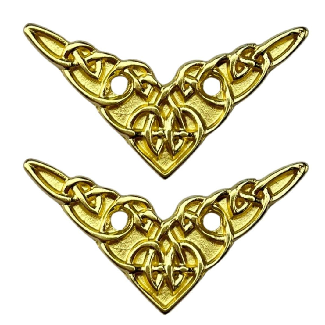Cantoneira Entrelaçada em Metal Dourado 3,4x3,4cm Kit com 2 peças - Palácio da Arte