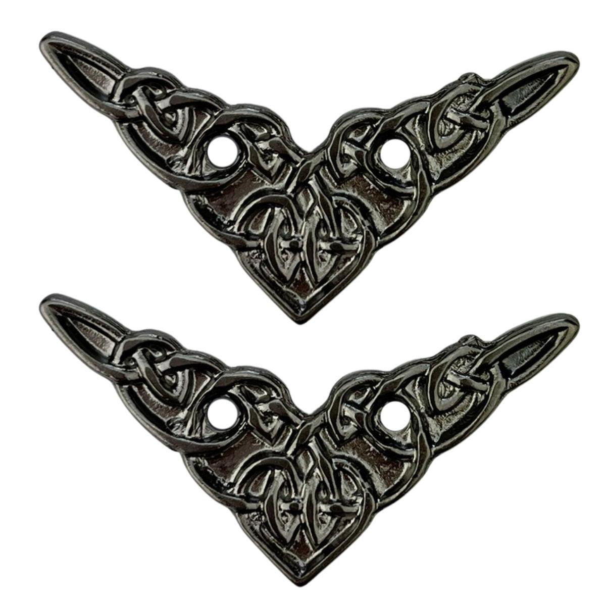 Cantoneira Entrelaçada em Metal Grafite 3,4x3,4cm Kit com 2 peças - Palácio da Arte