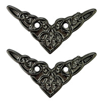 Cantoneira Entrelaçada em Metal Grafite 3,4x3,4cm Kit com 2 peças - Palácio da Arte