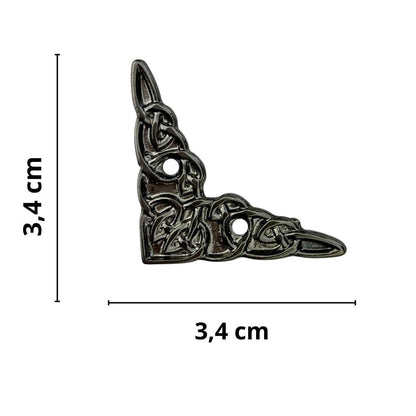 Cantoneira Entrelaçada em Metal Grafite 3,4x3,4cm Kit com 2 peças - Palácio da Arte
