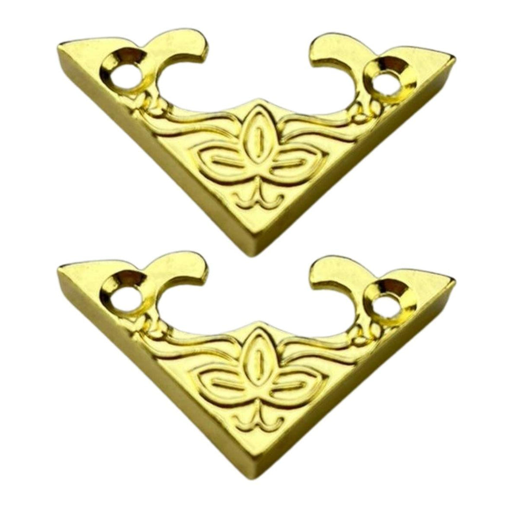Cantoneira Flor em Metal Dourado M 2,8x2,8cm Kit com 2 peças - Palácio da Arte