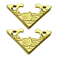 Cantoneira Flor em Metal Dourado M 2,8x2,8cm Kit com 2 peças - Palácio da Arte