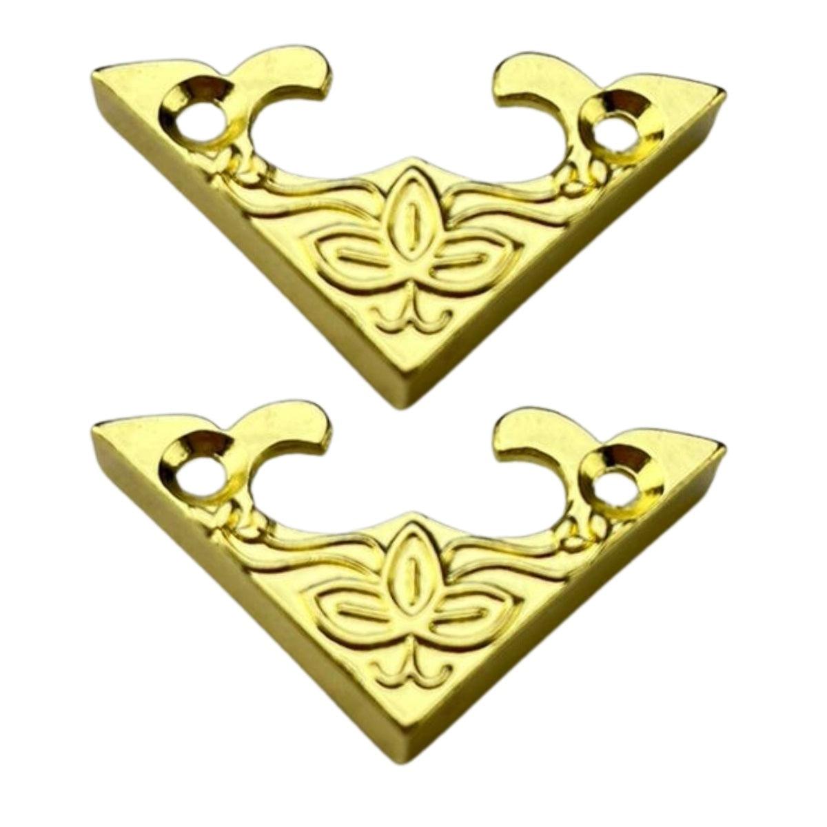Cantoneira Flor em Metal Dourado M 2,8x2,8cm Kit com 2 peças - Palácio da Arte