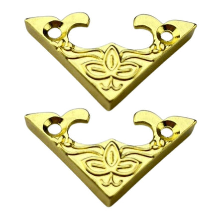 Cantoneira Flor em Metal Dourado M 2,8x2,8cm Kit com 2 peças - Palácio da Arte