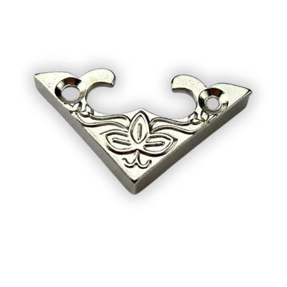 Cantoneira Flor em Metal Niquel M 2,8x2,8cm Kit com 2 peças - Palácio da Arte