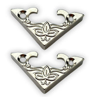 Cantoneira Flor em Metal Niquel M 2,8x2,8cm Kit com 2 peças - Palácio da Arte