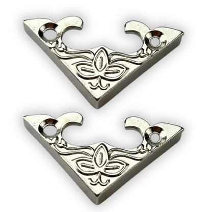 Cantoneira Flor em Metal Niquel M 2,8x2,8cm Kit com 2 peças - Palácio da Arte