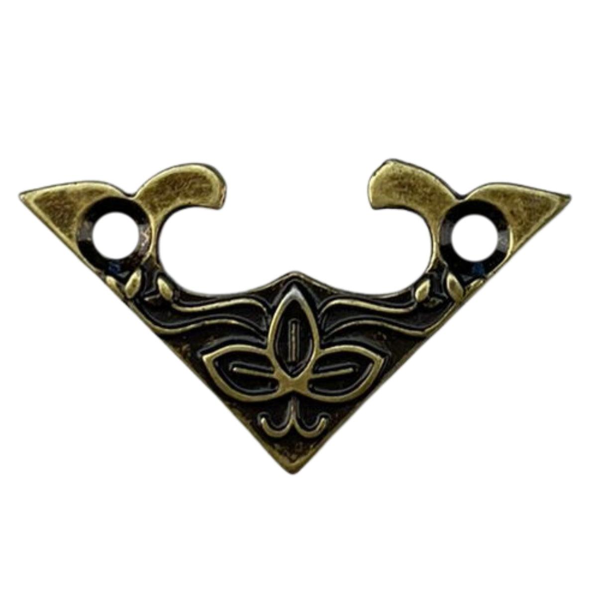 Cantoneira Flor em Metal Ouro Velho M 2,8x2,8cm Kit com 2 peças - Palácio da Arte