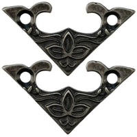 Cantoneira Flor em Metal Prata Velho M 2,8x2,8cm Kit com 2 peças - Palácio da Arte