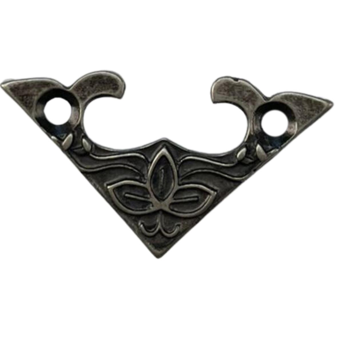 Cantoneira Flor em Metal Prata Velho M 2,8x2,8cm Kit com 2 peças - Palácio da Arte