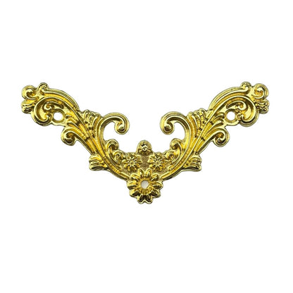 Cantoneira Floral em Metal Dourado 5x5cm Kit com 2 peças - Palácio da Arte