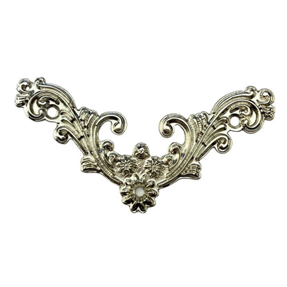 Cantoneira Floral em Metal Niquel 5x5cm Kit com 2 peças - Palácio da Arte
