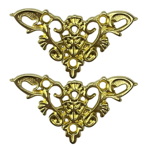 Cantoneira New Floral em Metal Dourado 3,4x3,4cm Kit com 2 peças - Palácio da Arte