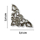 Cantoneira New Floral em Metal Niquel 3,4x3,4cm Kit com 2 peças - Palácio da Arte