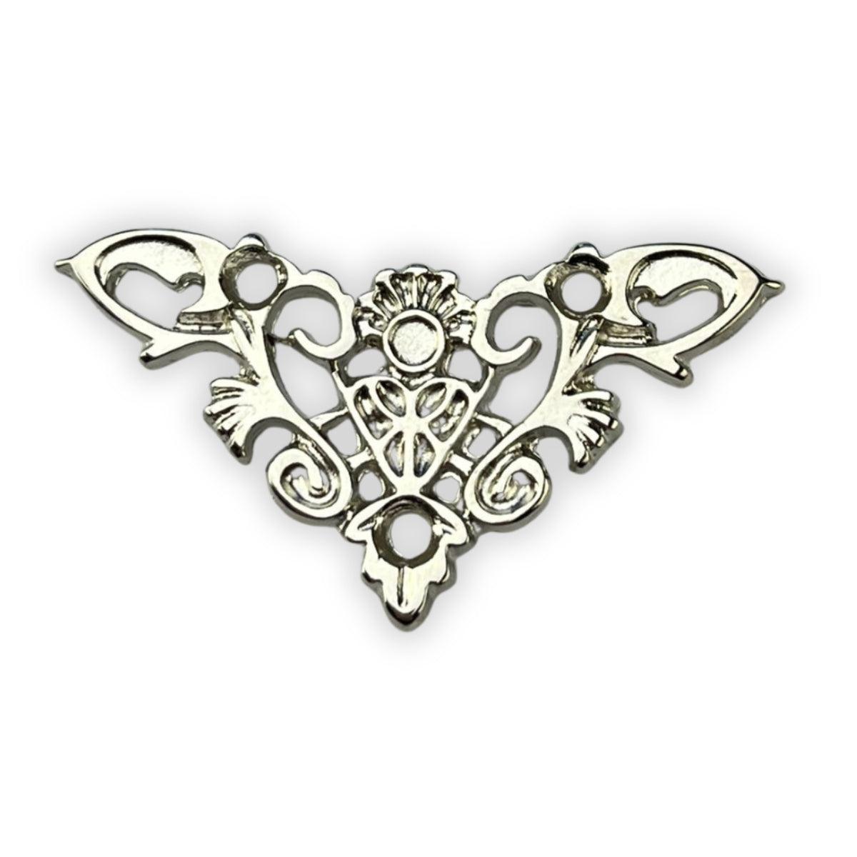 Cantoneira New Floral em Metal Niquel 3,4x3,4cm Kit com 2 peças - Palácio da Arte
