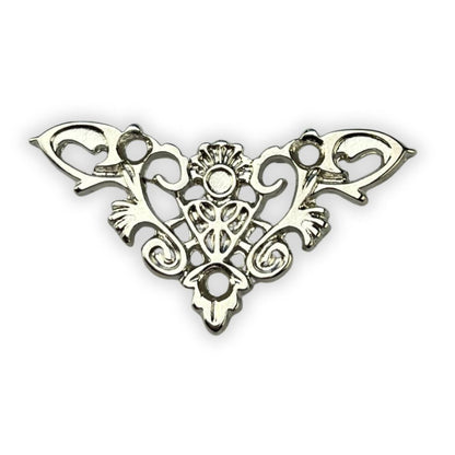 Cantoneira New Floral em Metal Niquel 3,4x3,4cm Kit com 2 peças - Palácio da Arte