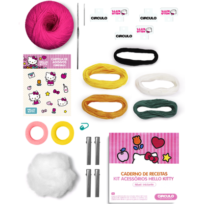 Kit Acessórios Crochê Hello Kitty Círculo Cor 01