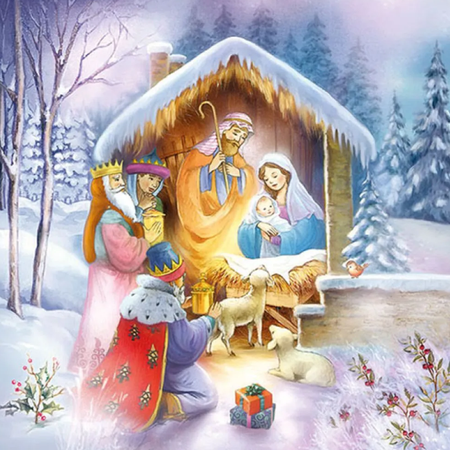 Guardanapo de Papel Decoupage 33x33 33315315 Natal Nativity