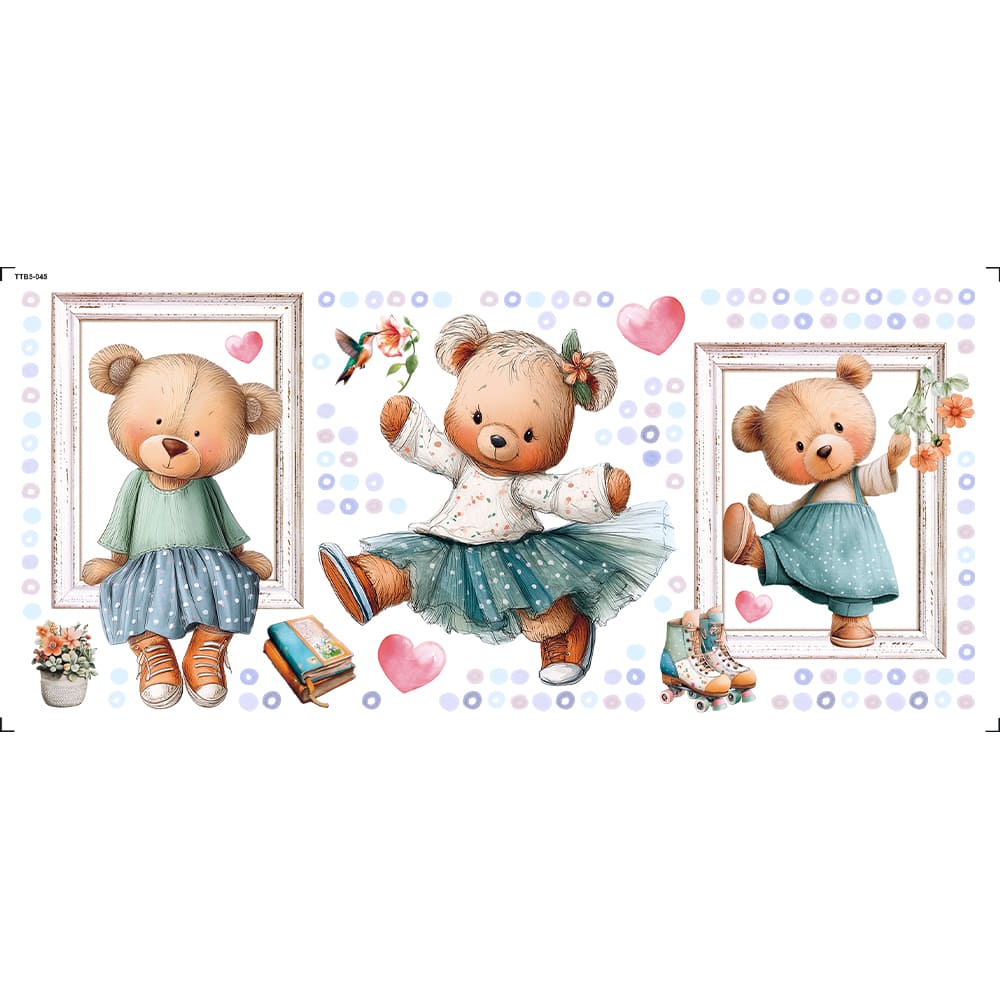 Transfer Têxtil 27,5x12,8cm TTB5-045 Barrado Ursinha