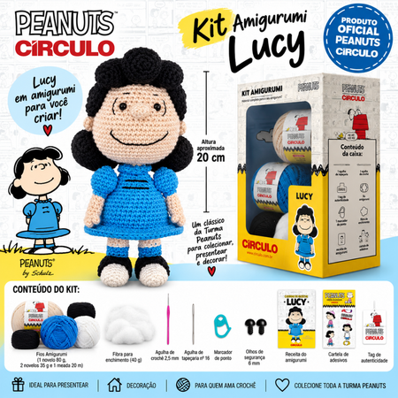 Kit Amigurumi Snoopy and Peanuts Círculo Cor 04 Lucy