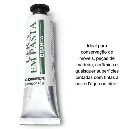 Cera em Pasta Branca Corfix 37ml com 40g - Palácio da Arte