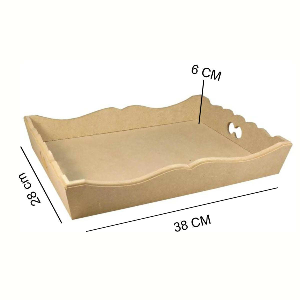 Cesta Ondulada Retangular Grande 9mm em MDF - Palácio da Arte