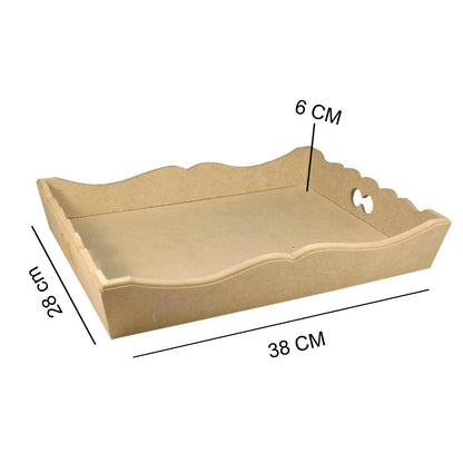 Cesta Ondulada Retangular Grande 9mm em MDF - Palácio da Arte