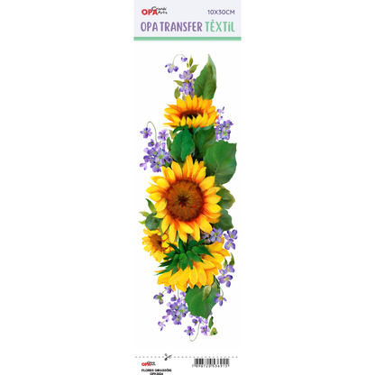 Transfer Têxtil 10x30cm  Opa 3824 Flores Girassóis