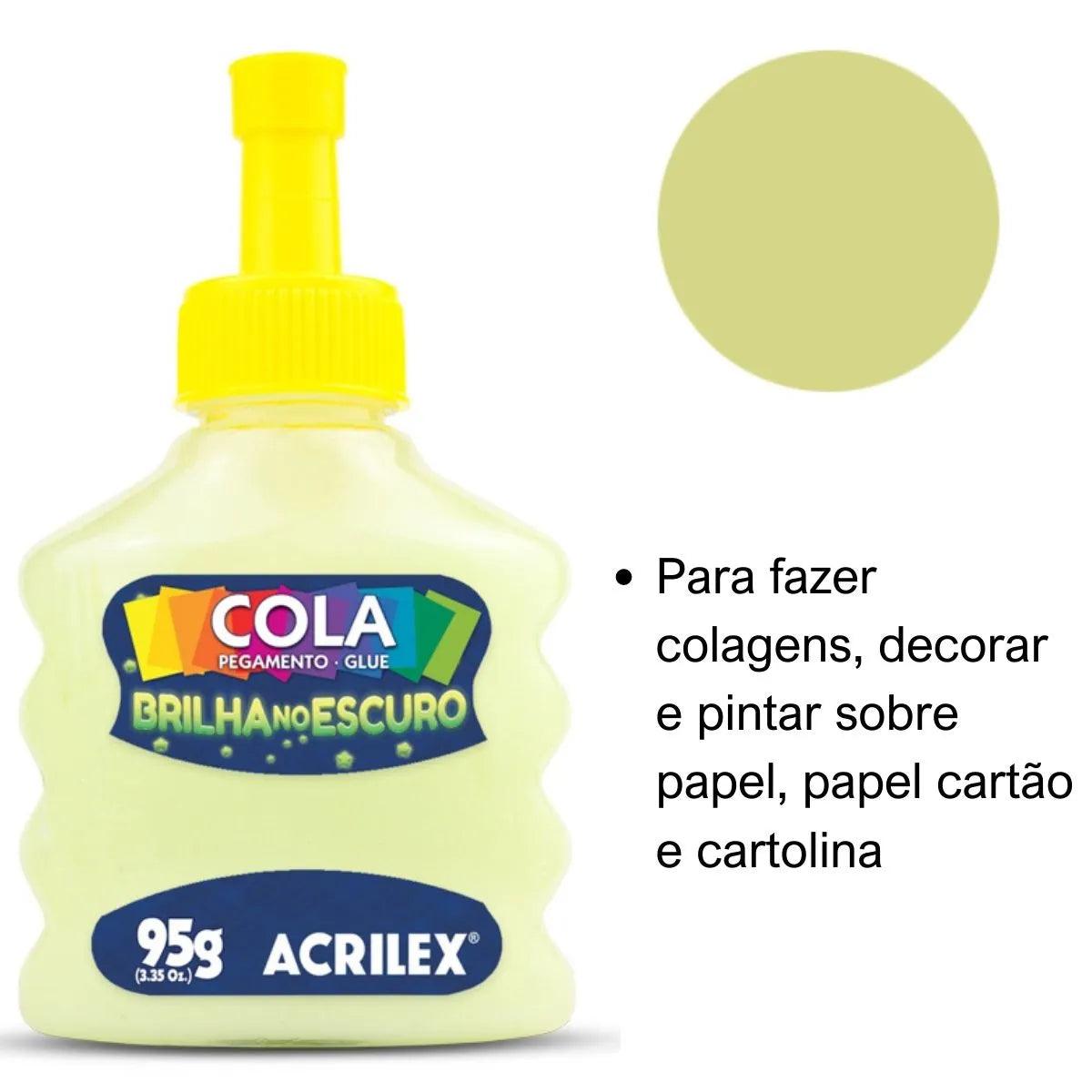 Cola Acrilex Brilha no Escuro 95g - Palácio da Arte