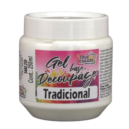 Cola Gel Base Decoupage 250ml True Colors Tradicional - Palácio da Arte