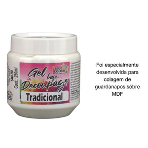 Cola Gel Base Decoupage 250ml True Colors Tradicional - Palácio da Arte