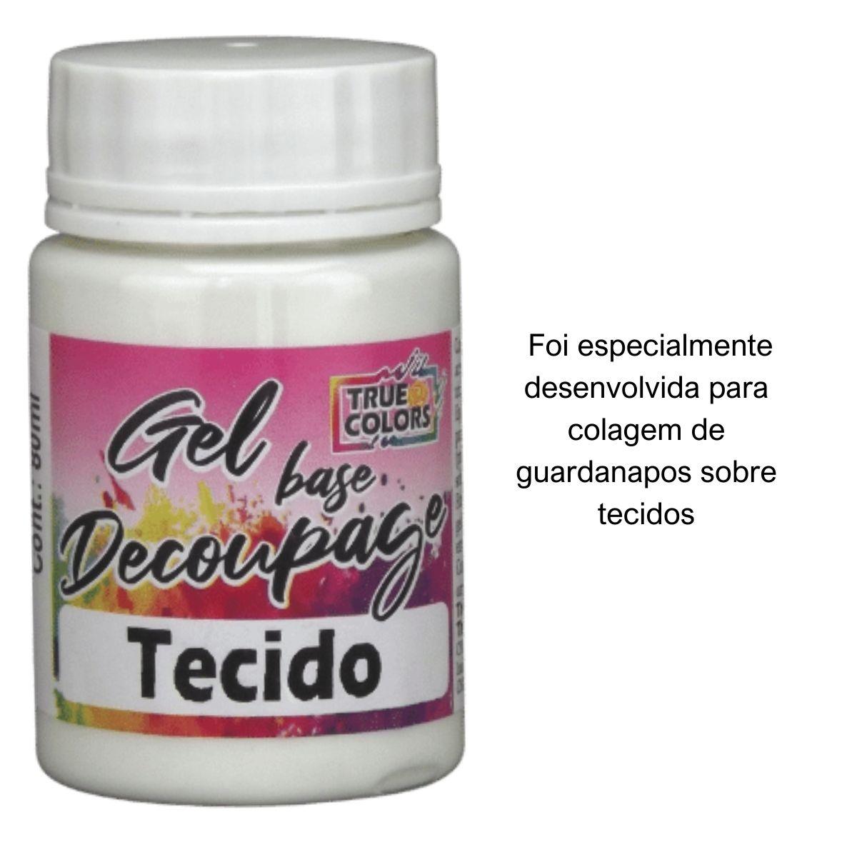 Cola Gel Base Decoupage 80ml True Colors para Tecido - Palácio da Arte