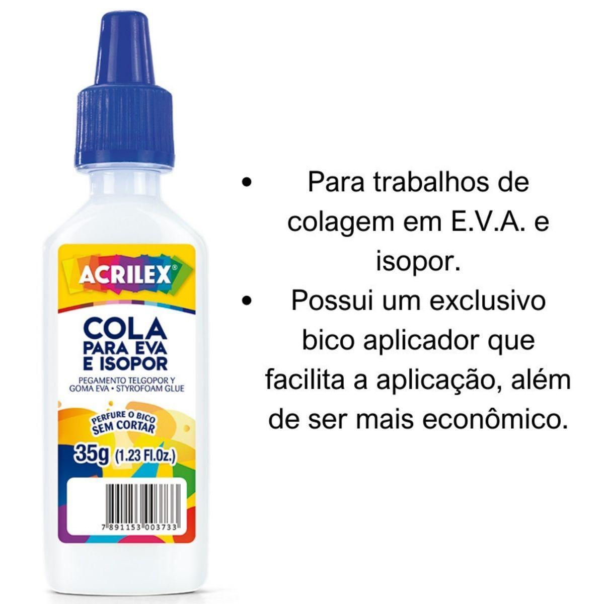 Cola para EVA e Isopor Acrilex 35g - Palácio da Arte