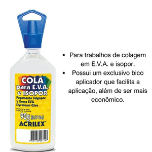 Cola para EVA e Isopor Acrilex 90g - Palácio da Arte