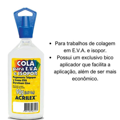 Cola para EVA e Isopor Acrilex 90g - Palácio da Arte